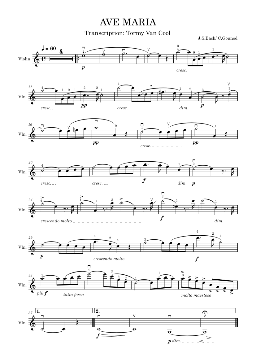 Ave Maria – Charles Gounod Sheet music for Violin (Solo) | Musescore.com