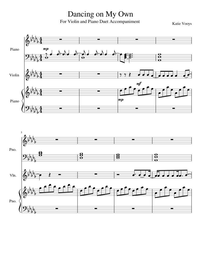 Dancing on My Own Sheet music for Piano, Violin (Mixed Trio) | Musescore.com