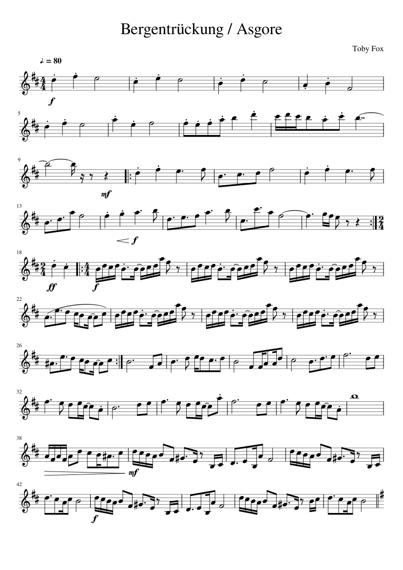 Bergentrückung / Asgore - piano tutorial