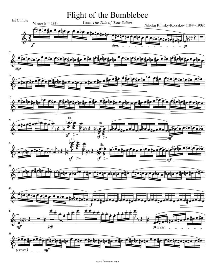 Flight of the Bumblebee Sheet music for Flute (Solo) | Musescore.com