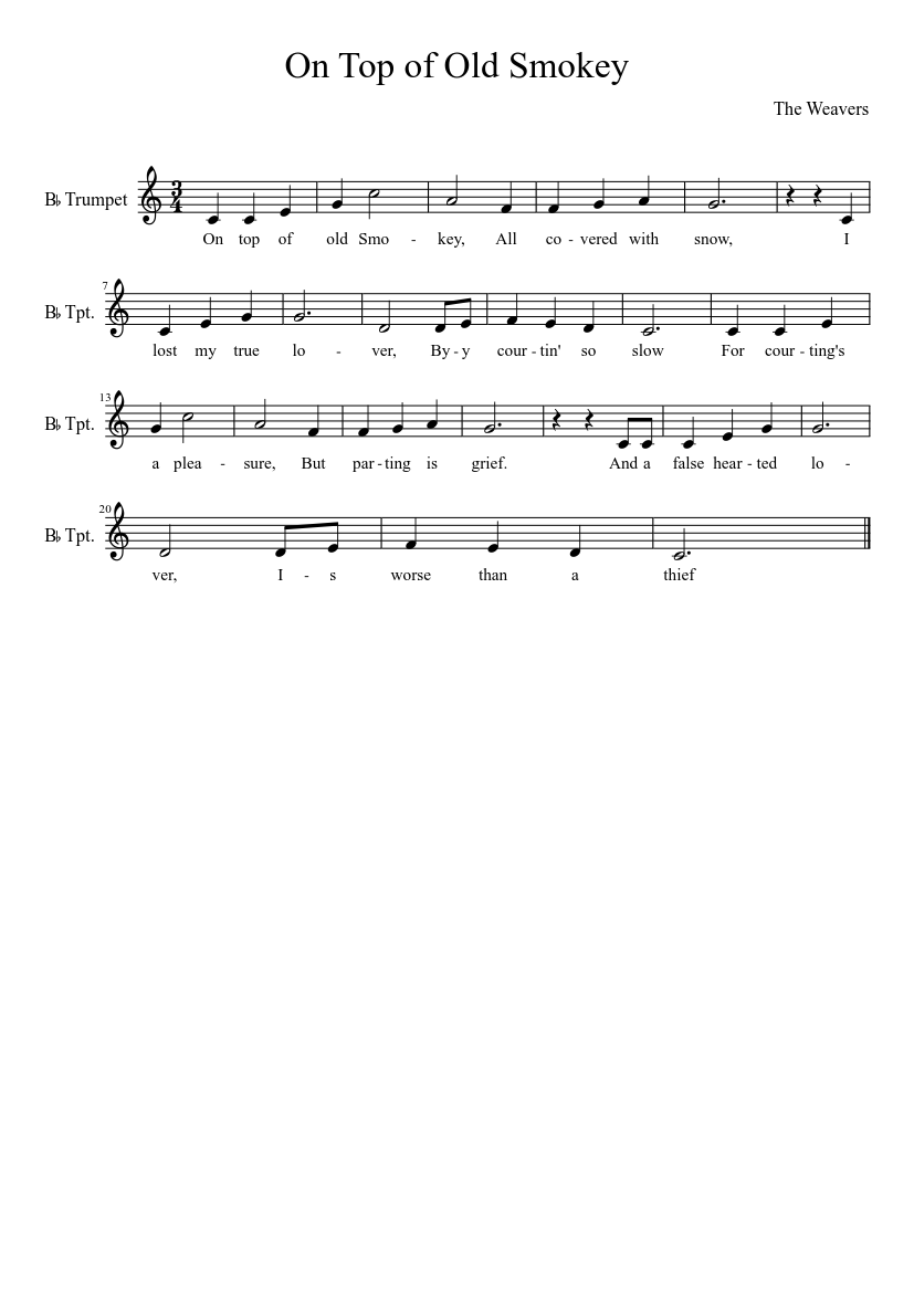 On Top of Smokey music for other (Solo) | Musescore.com