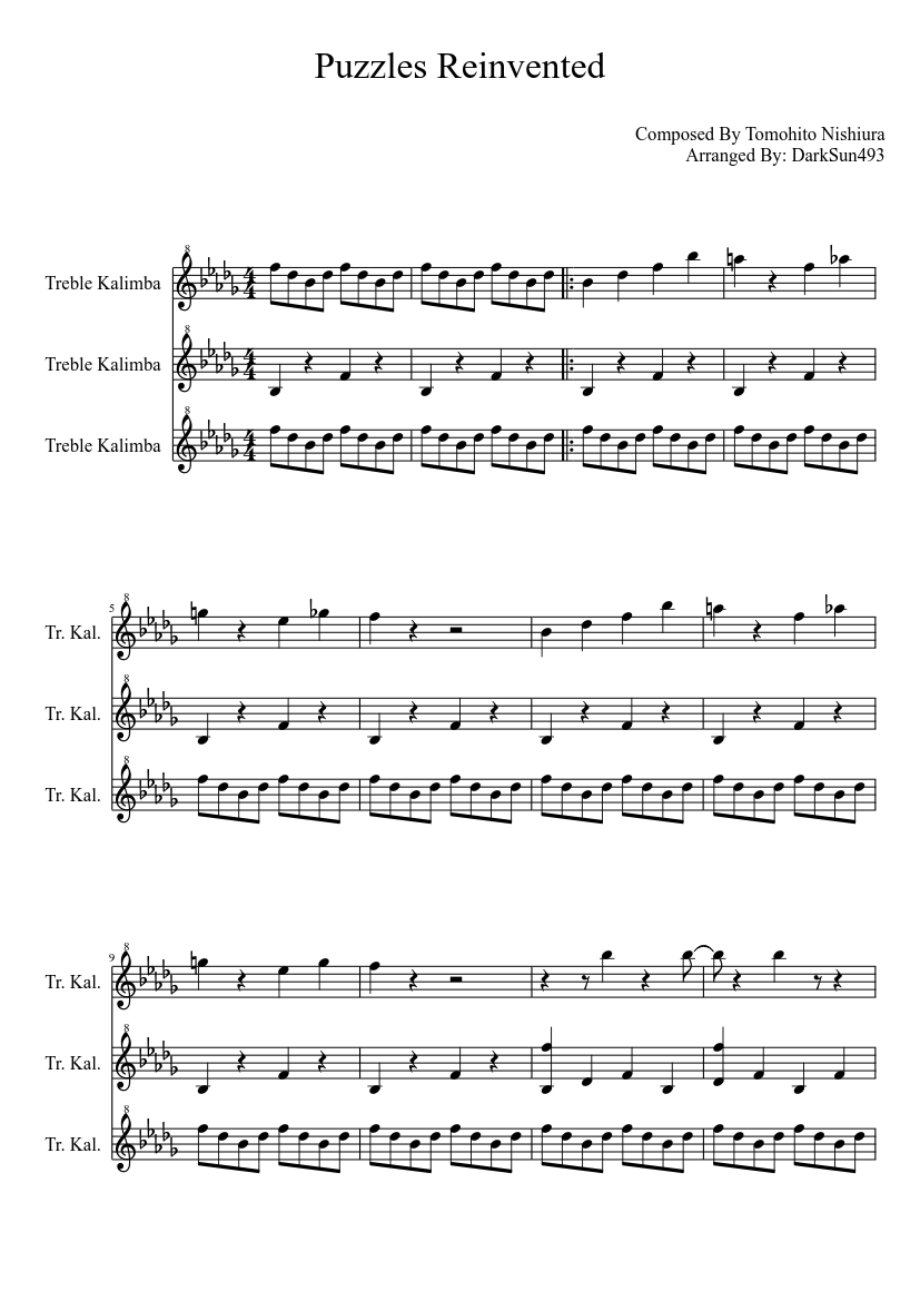 Professor Layton and the Unwound Future: Puzzles Reinvented Sheet music for  Kalimba (Percussion Trio) | Musescore.com