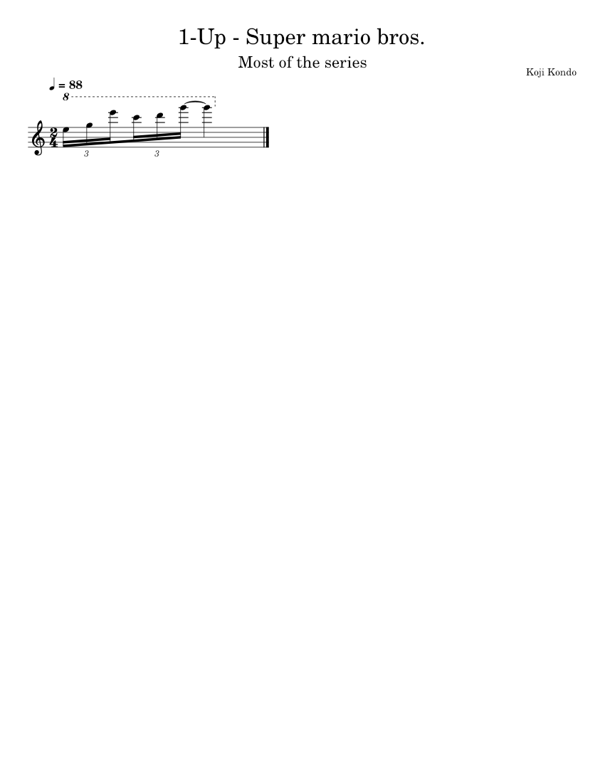 1-Up - Super mario bros. Sheet music for Piano (Solo) Easy | Musescore.com