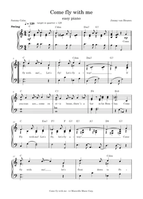 Free Come Fly With Me. by James van Heusen sheet music | Download 
