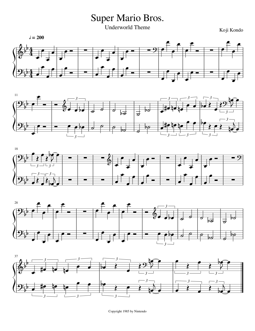 Super Mario Bros. Sheet music for Piano (Solo) | Musescore.com