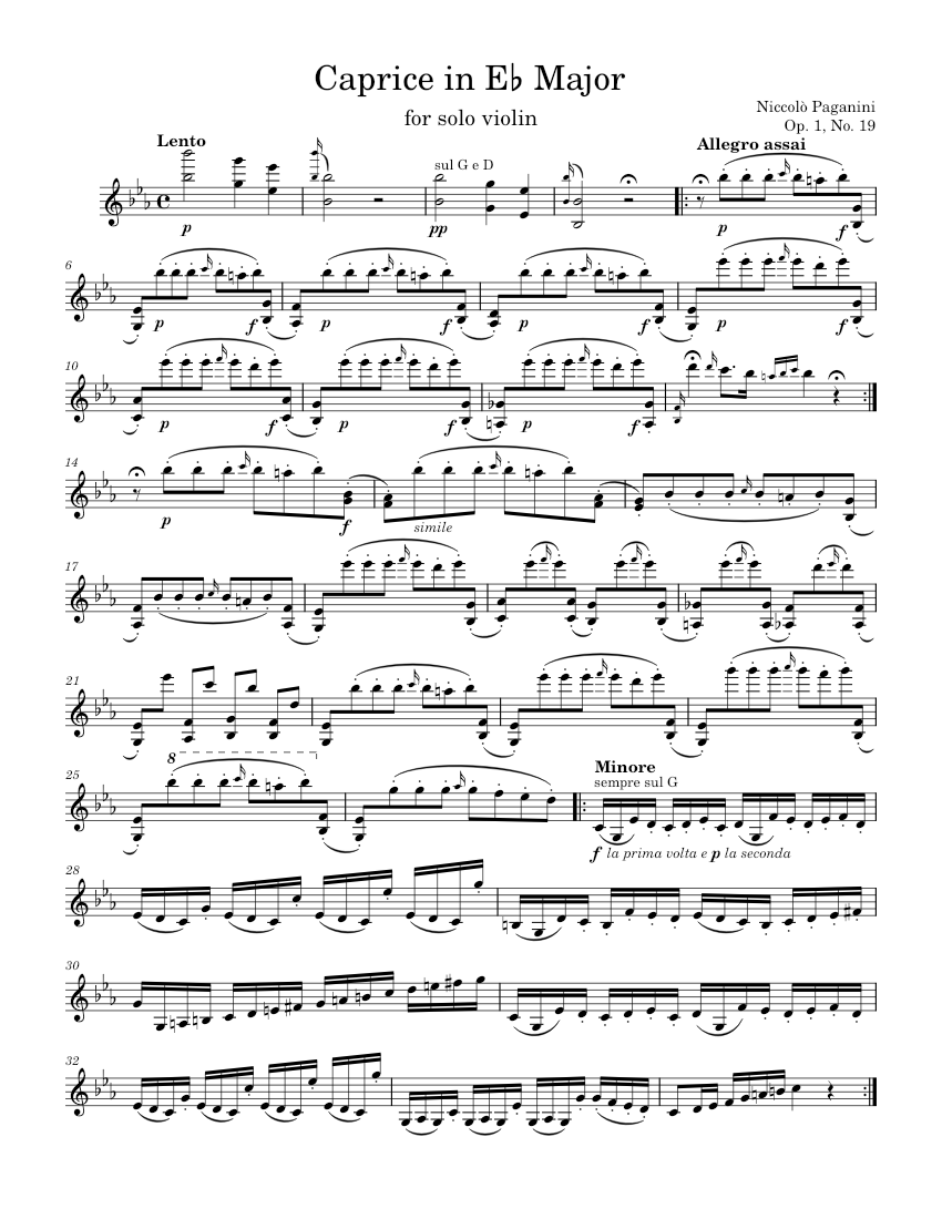 24 Caprices for Solo Violin Op.1
