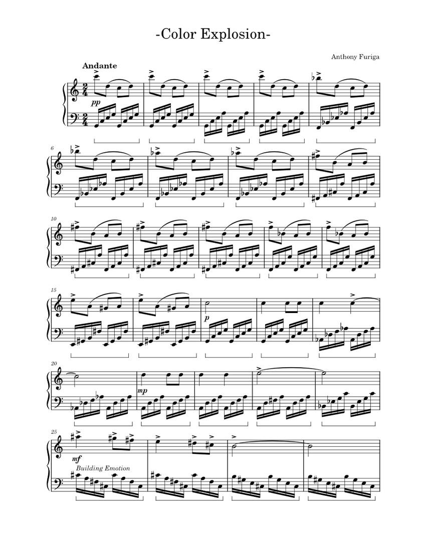 Color Explosion- Sheet music for Piano (Solo) Easy | Musescore.com