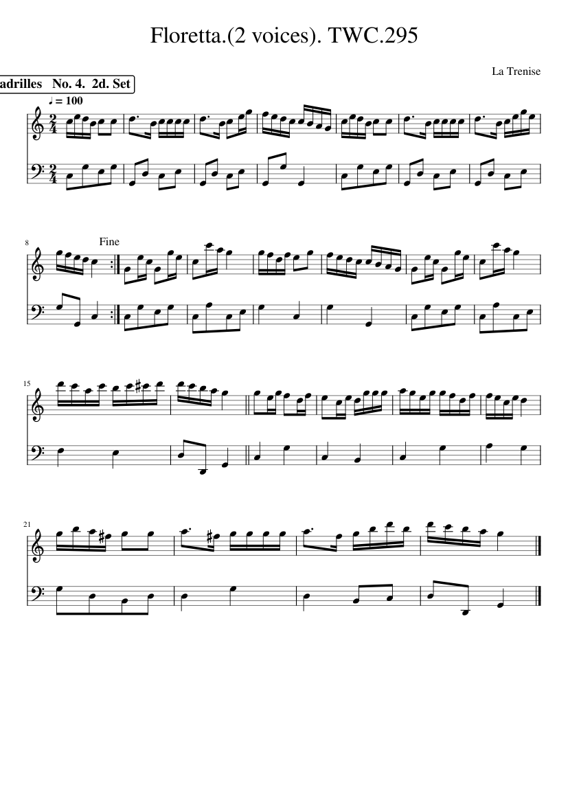 Floretta.(2 voices). TWC.295