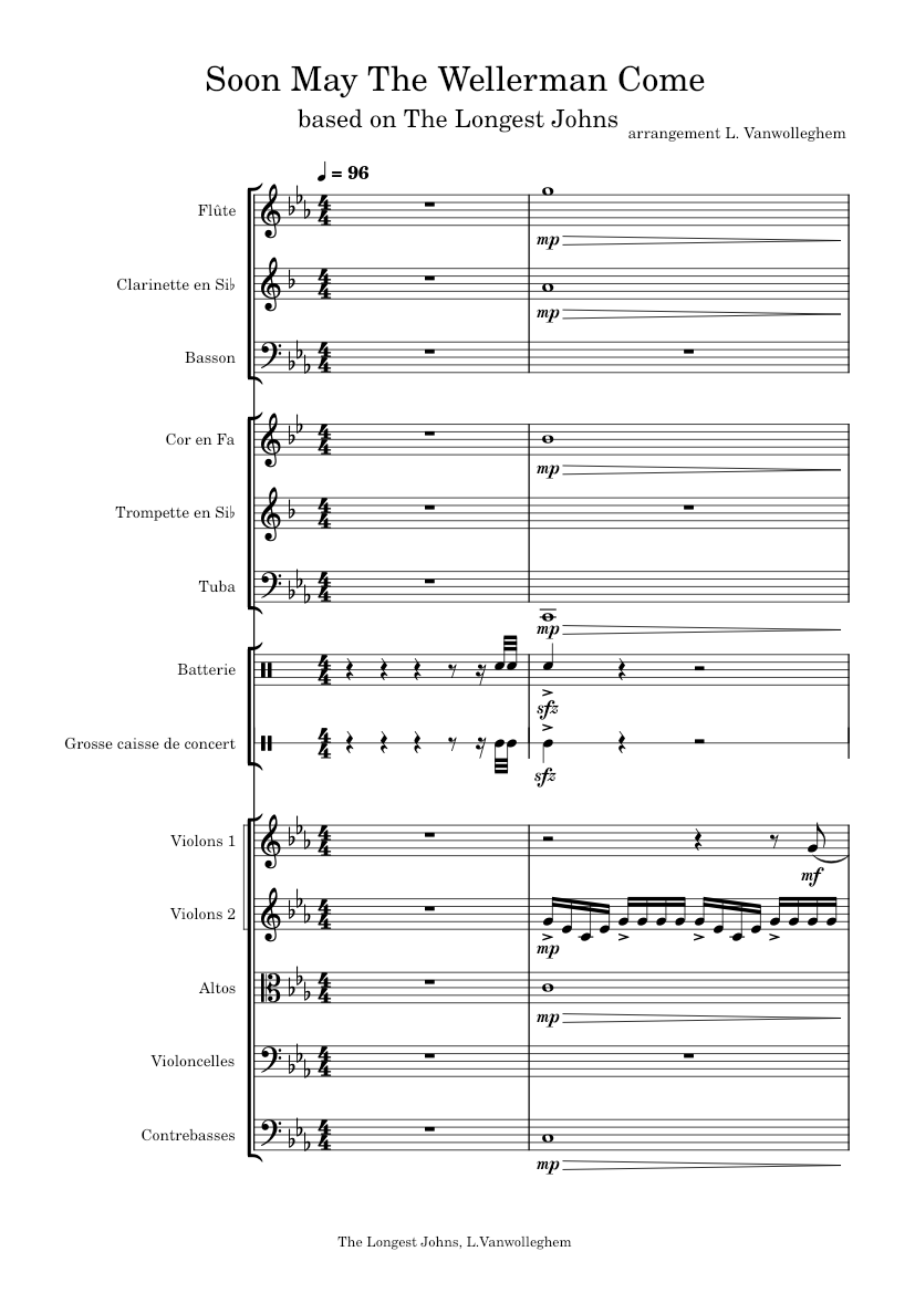 Wellerman – The Longest Johns Sheet music for Tuba, Flute, Clarinet in ...