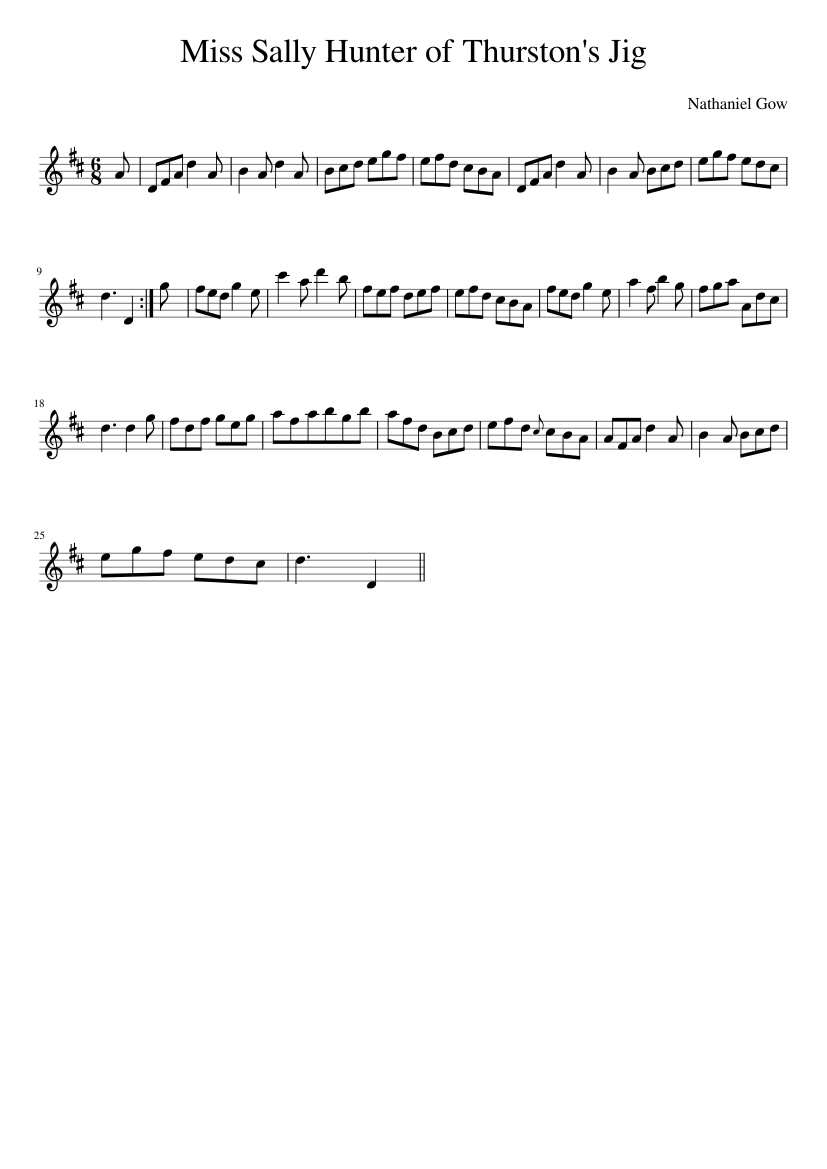 Miss Sally Hunter of Thurston's Jig