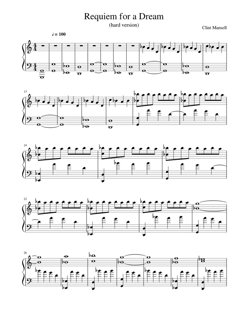 Requiem for a Dream (hard version) Sheet music for Piano (Solo) |  Musescore.com