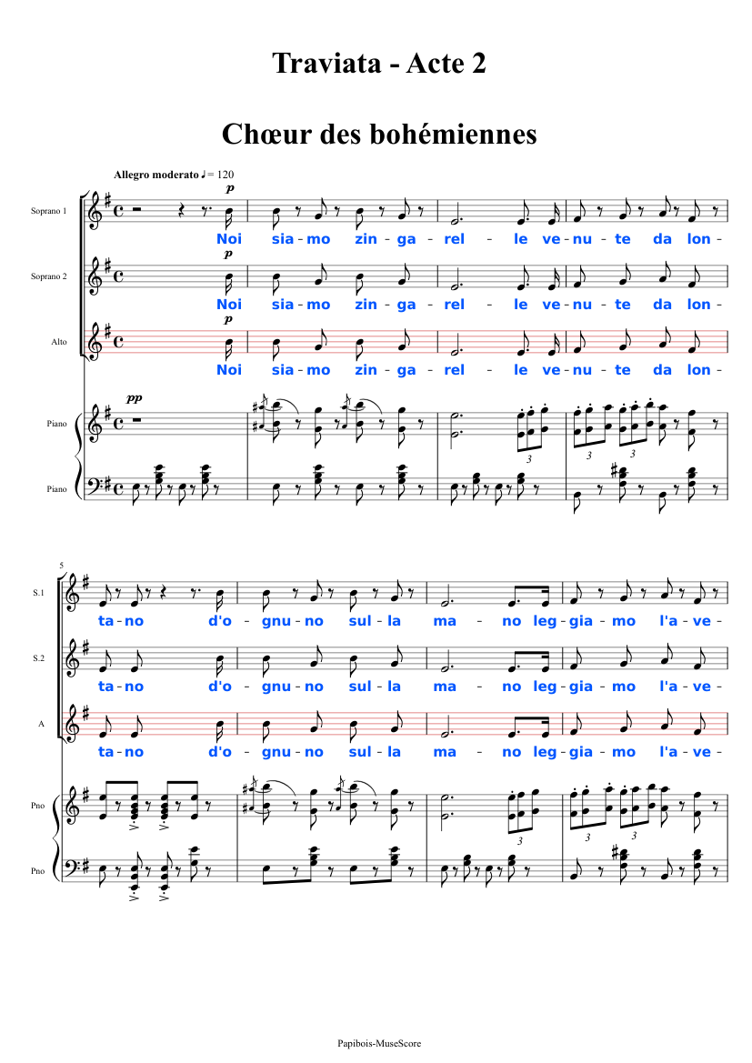 Ah, vive sol quel core, No. 10 from La Traviata, Act 2 - Full Score