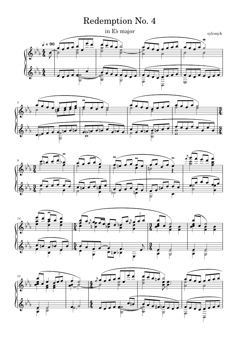 Redemption No. 4 - sylcmyk Sheet music for Piano (Solo) | Musescore.com
