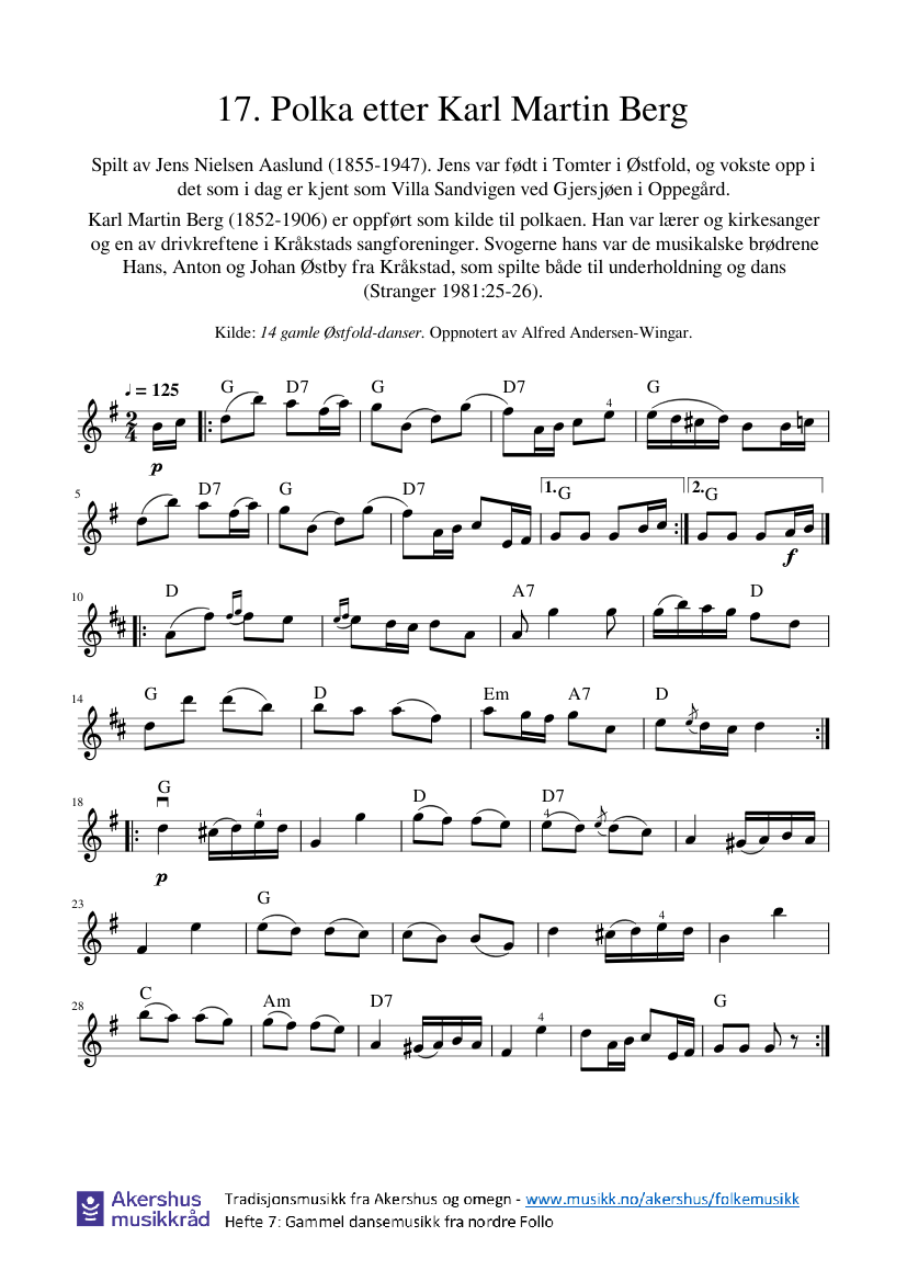 17. Polka etter Karl Martin Berg