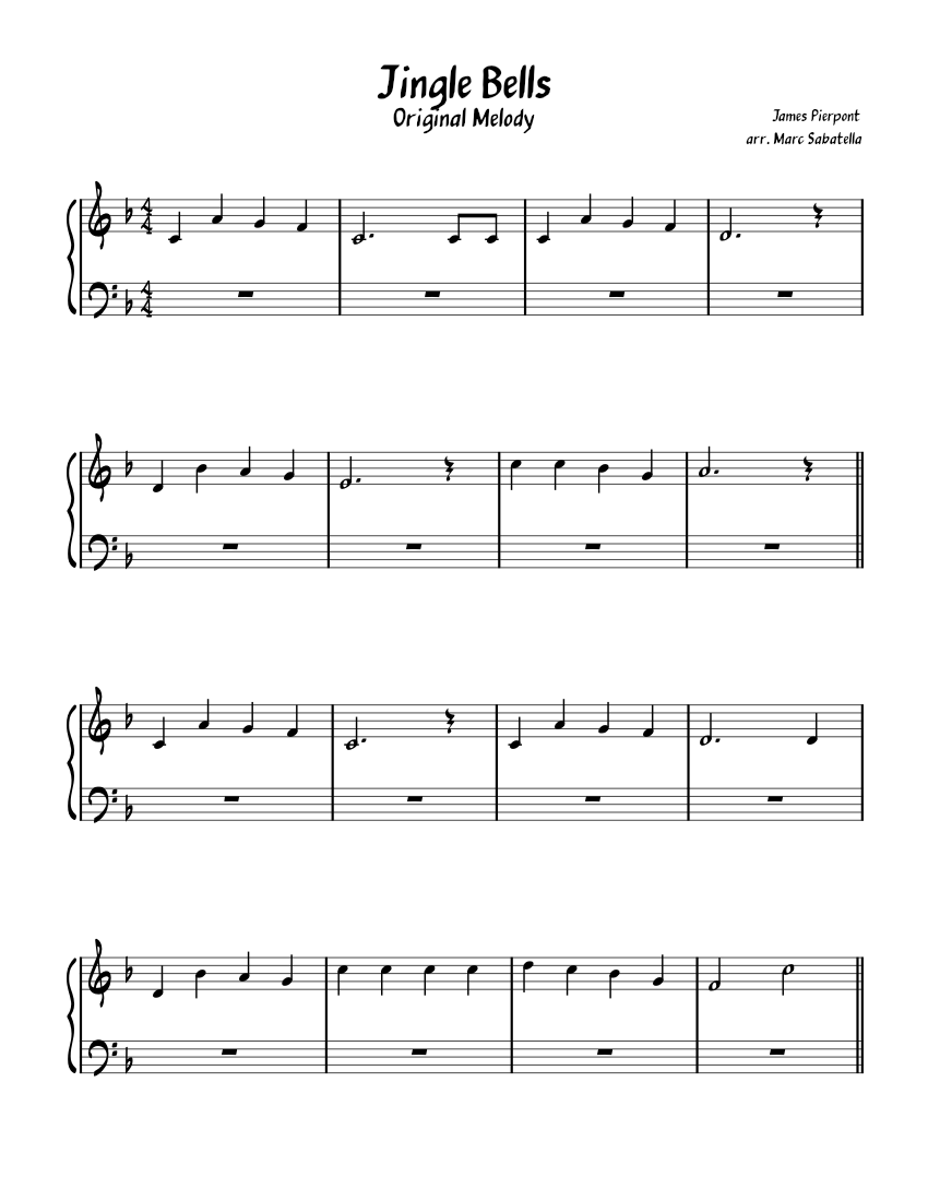 Jingle Bells James Pierpont Sheet music for Piano (Solo)