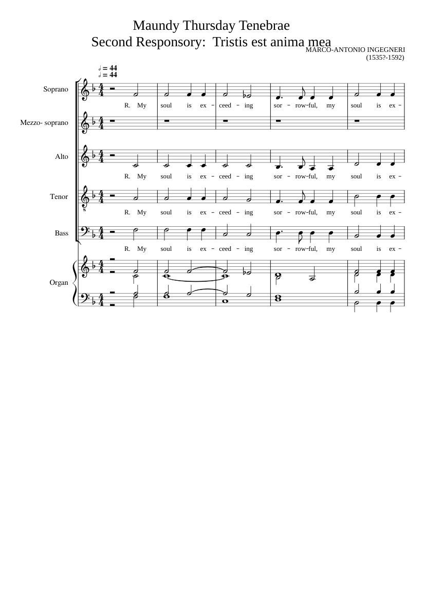 Tristis est anima mea