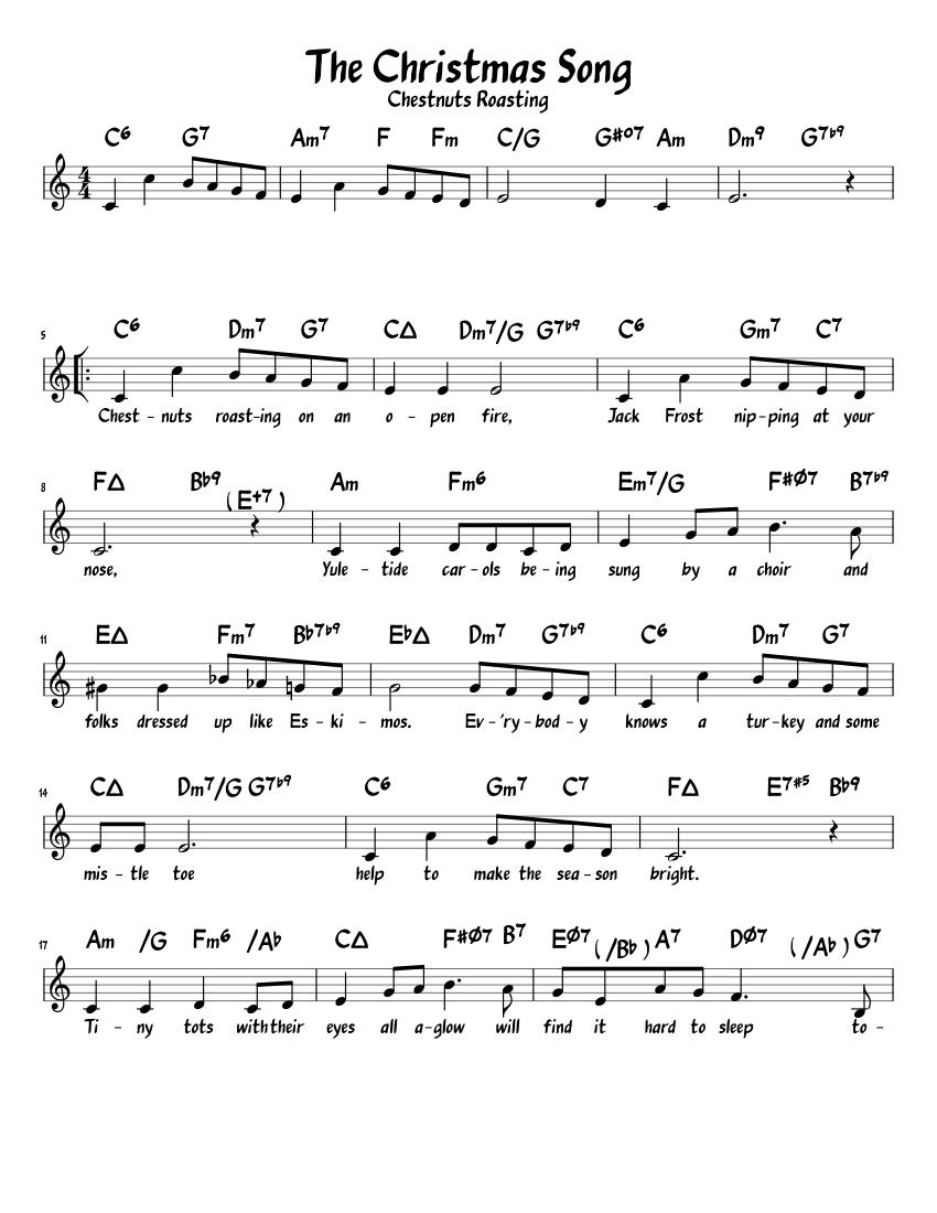 The Christmas Song Sheet music for Piano (Solo) | Musescore.com
