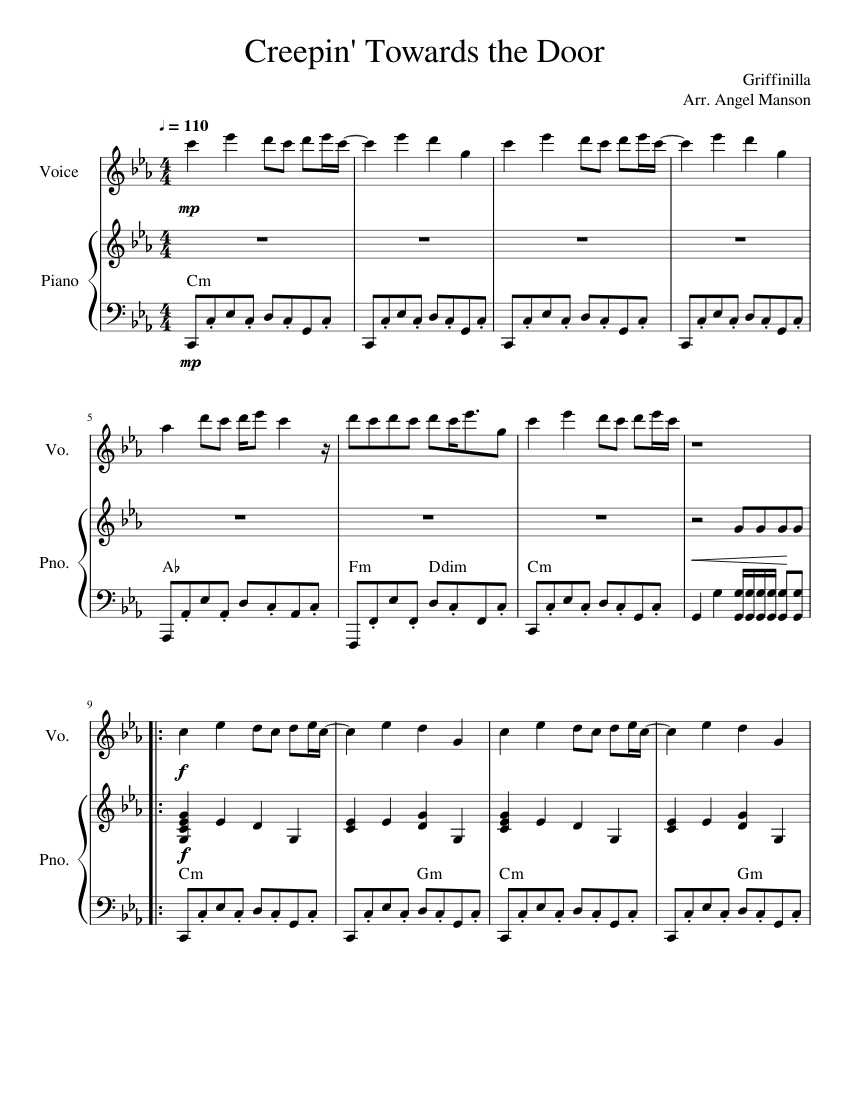 Creepin' Towards the Door | FNAF Song by Griffinilla Sheet music for