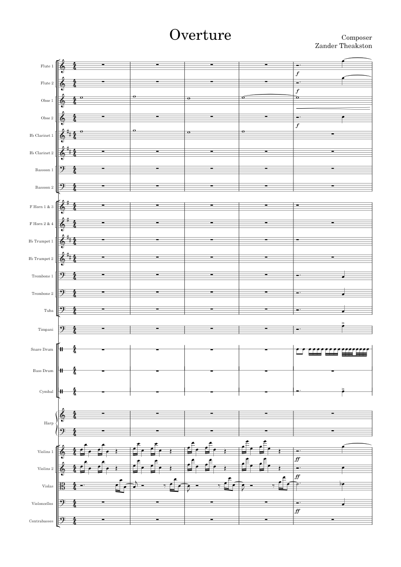 Overture Instruments Overture Sheet music for Trombone, Tuba, Flute, Oboe & more instruments ...