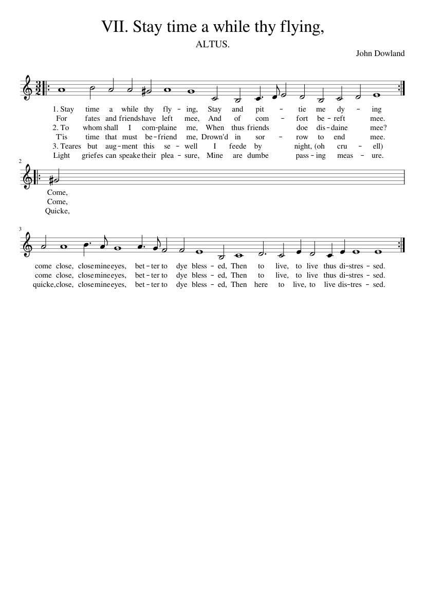 VII. Stay time a while thy flying