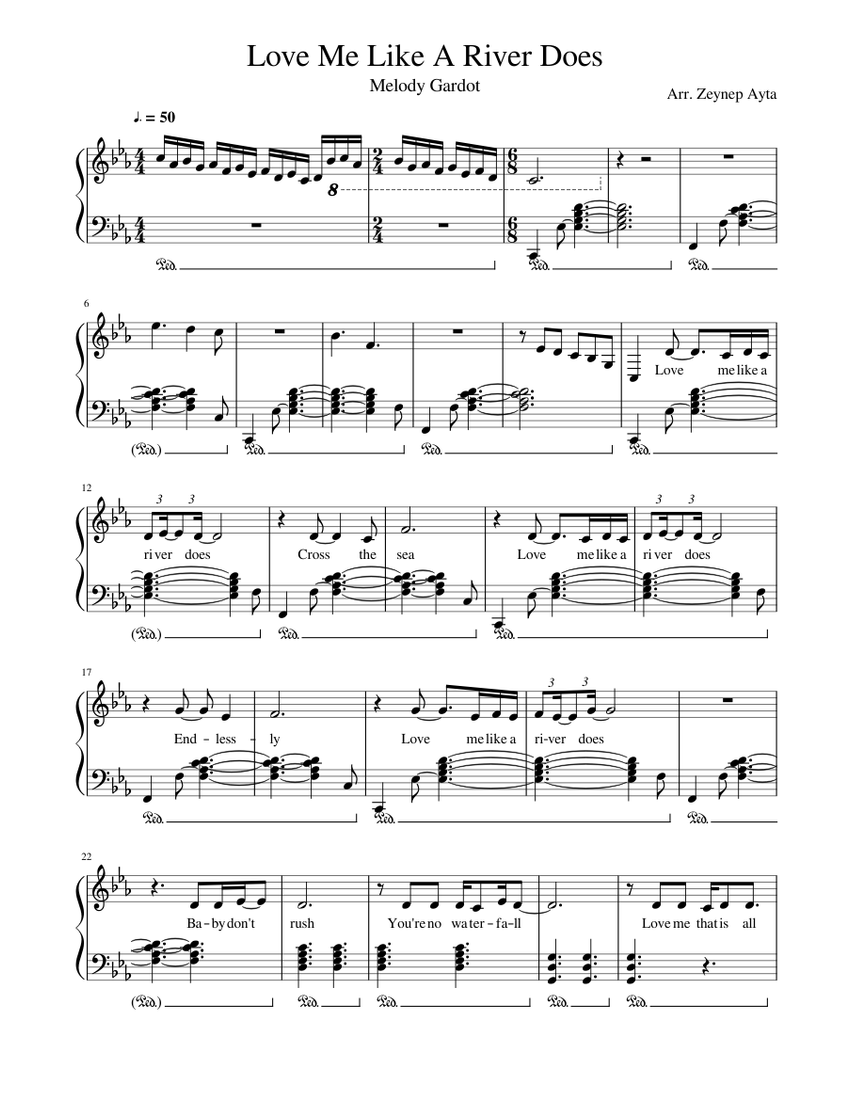 Love Me Like A River Does - Melody Gardot Sheet music for Piano (Solo) |  Musescore.com