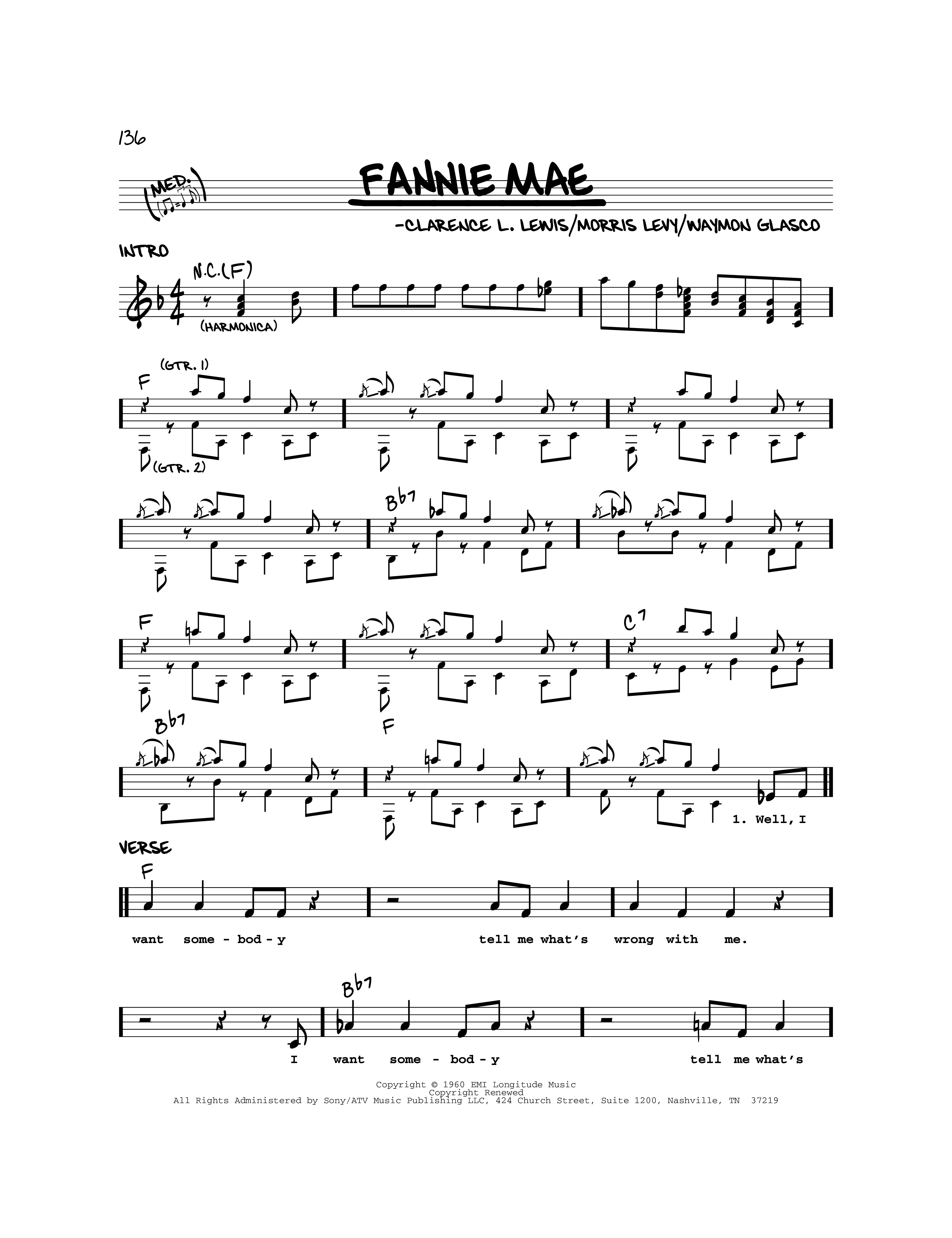 Fnma Notes Play Official version of Fannie Mae Sheet Music by Buster Brown for ...