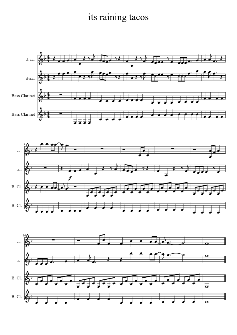 Free Its Raining Tacos by Parry Gripp sheet music
