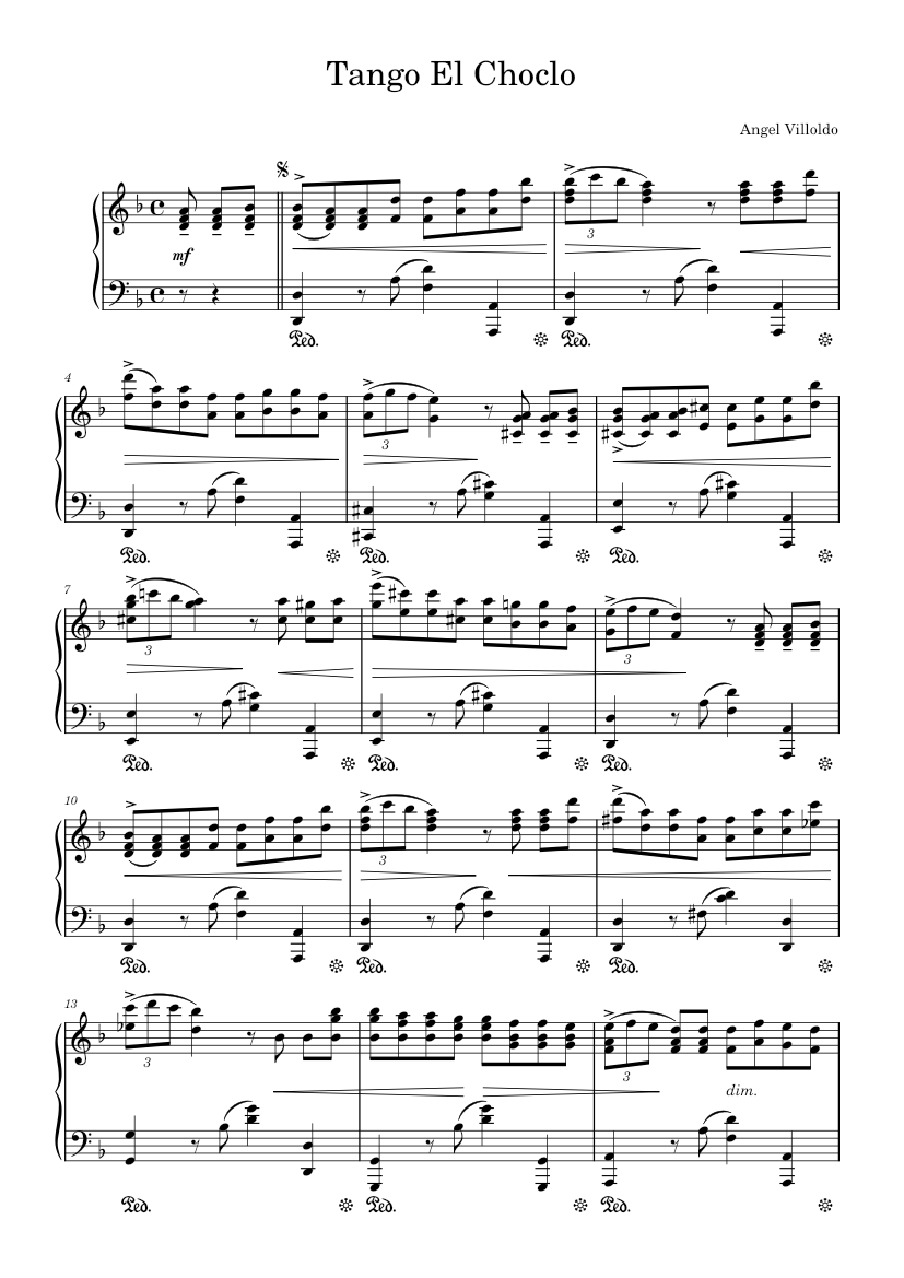 アンティーク　タンゴ　楽譜　1919年　ベルギー出版 タンゴ エル・チョクロ – アンヘル・グレゴリオ・ビジョルド 楽譜