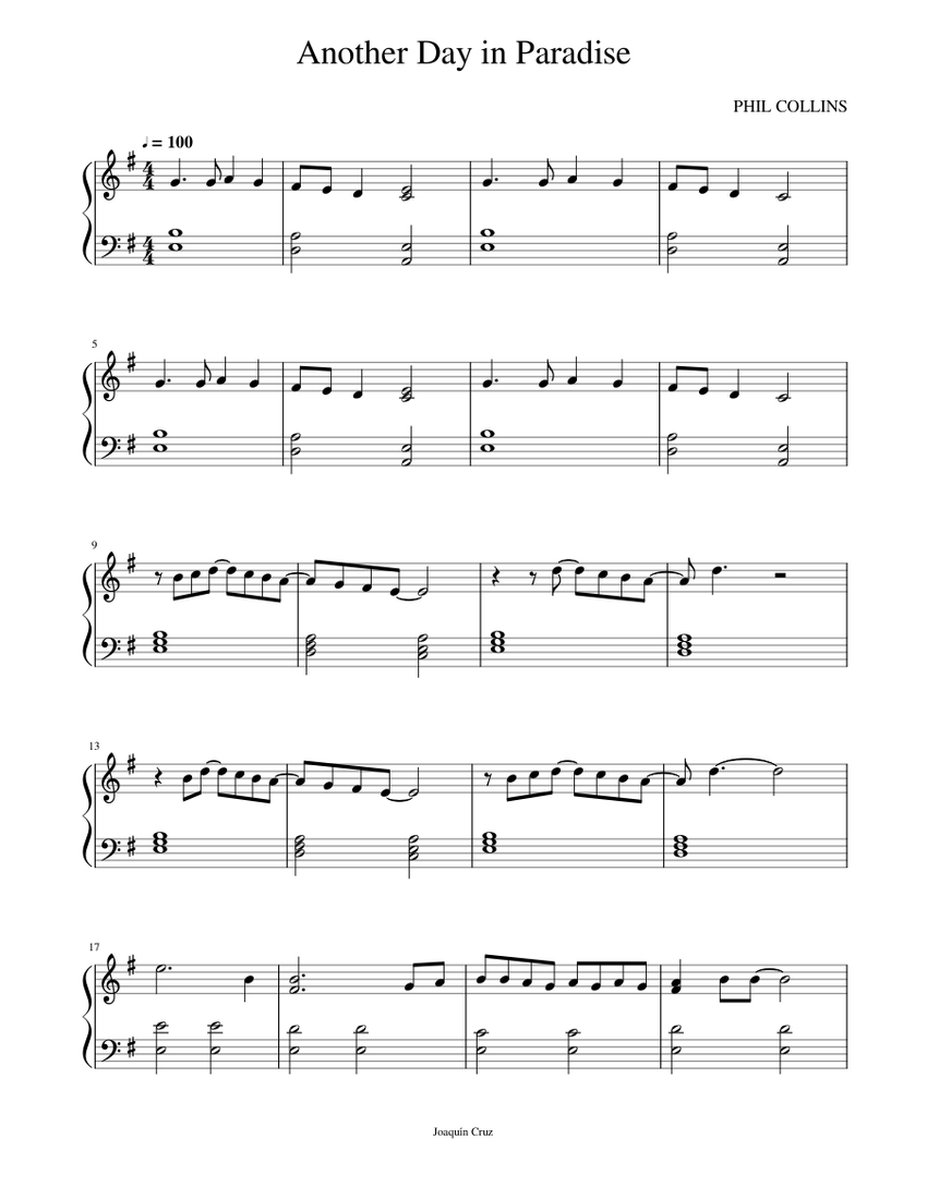 Another day in Paradise Sheet music for Piano (Solo) | Musescore.com