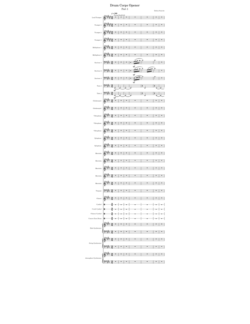 DCI OPENER (original) Sheet music for Tuba, Mellophone, Trumpet in b