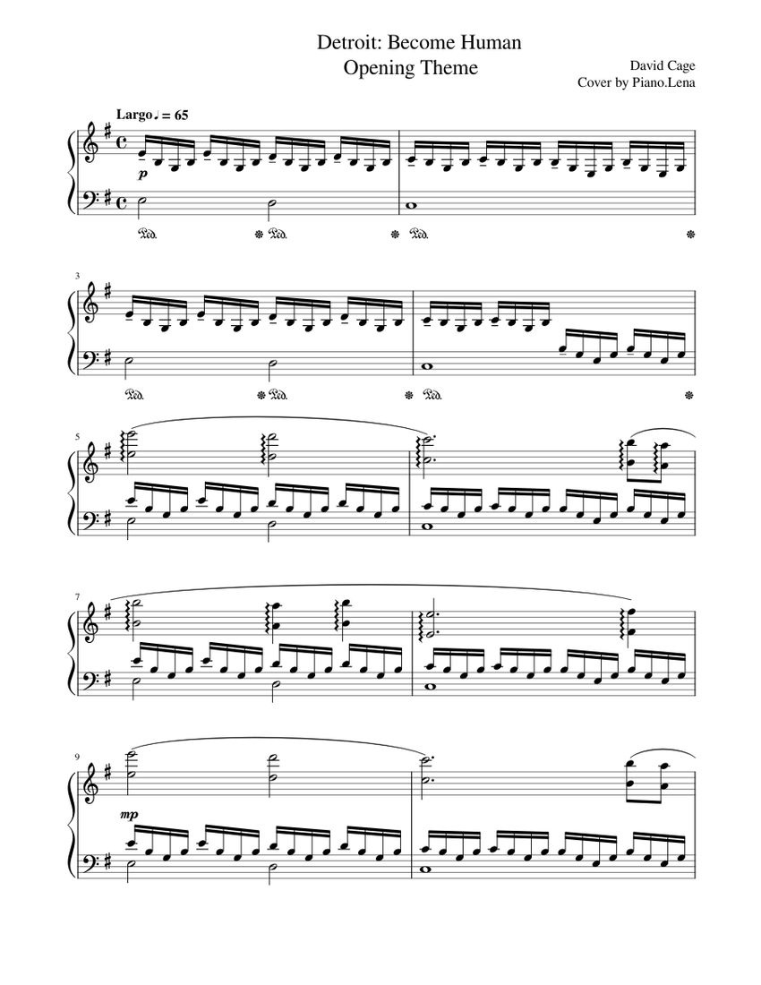Detroit: Become Human - Opening Theme Sheet music for Piano (Solo) |  Musescore.com
