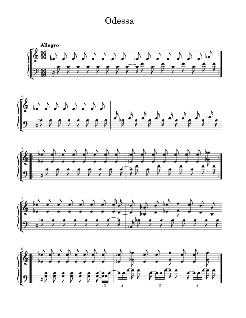 Odessa Sheet Music for Marimba (Solo) | MuseScore.com