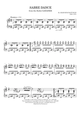 Free Aram Khachaturian sheet music | Download PDF or print on Musescore.com