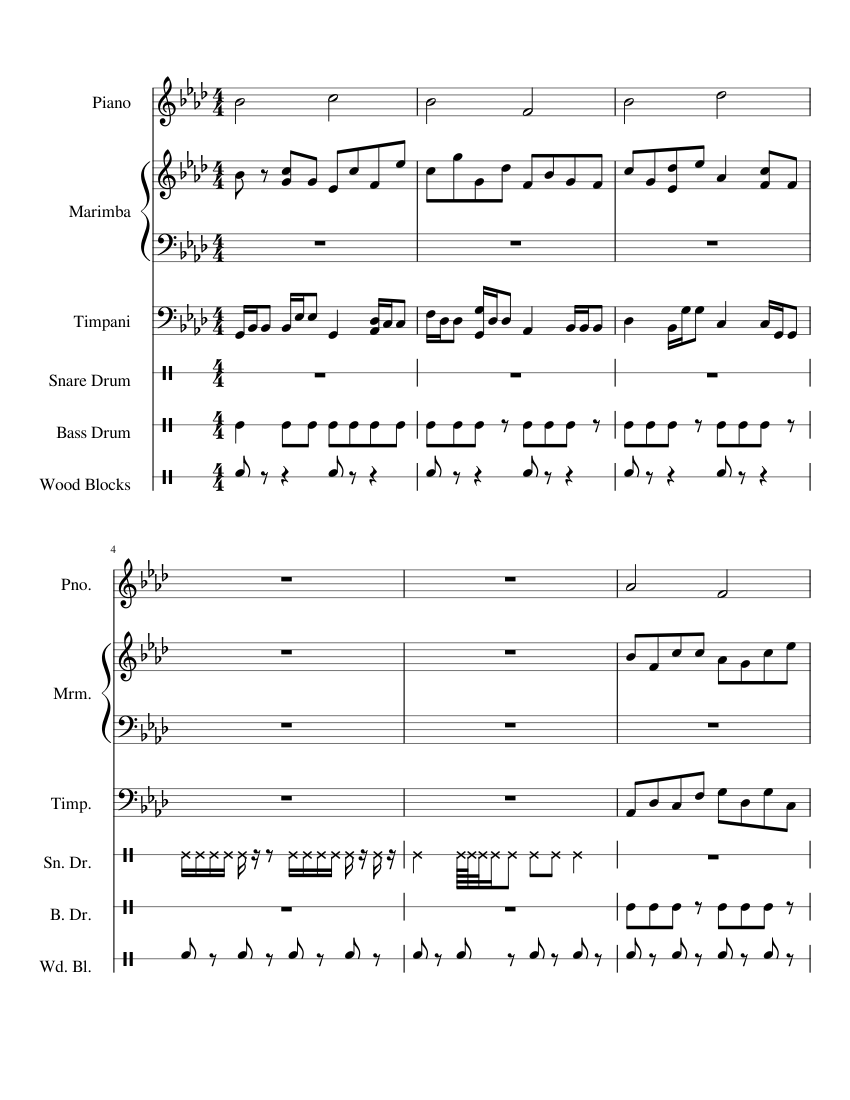 Dum De Dum Sheet music for Piano, Timpani (Mixed Duet)