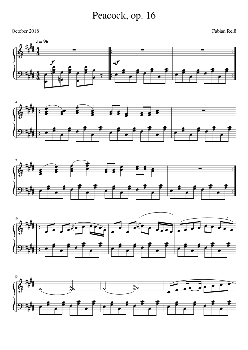 Peacock op. 16