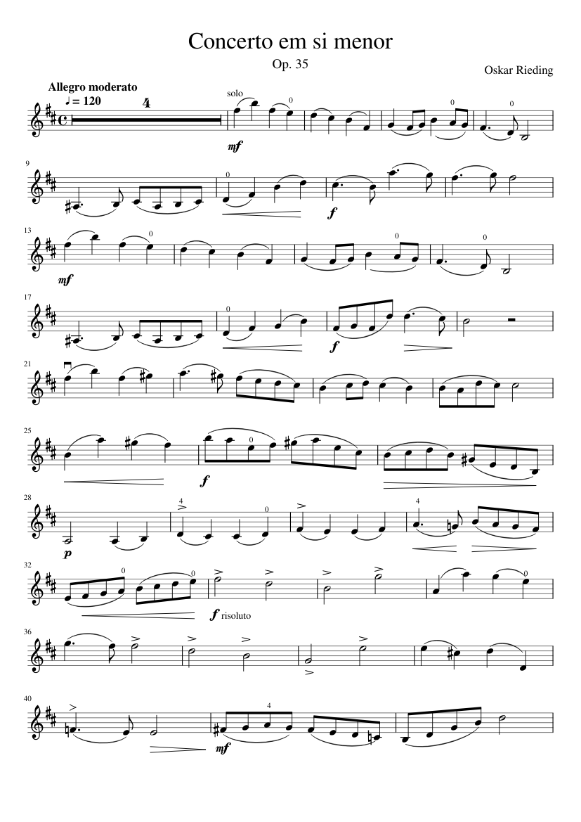 B 1st Sheet music for Violin (Solo) | Musescore.com