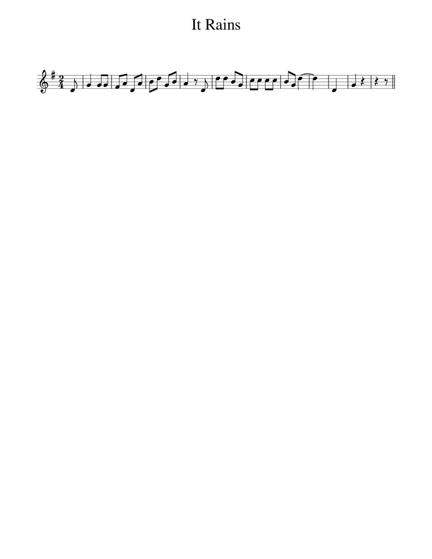 It Rains Sheet music for Piano (Solo) Easy | Musescore.com