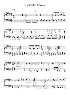 Kavinsky Nightcall Drive Original Movie Soundtrack Sheet music for Piano  (Solo)