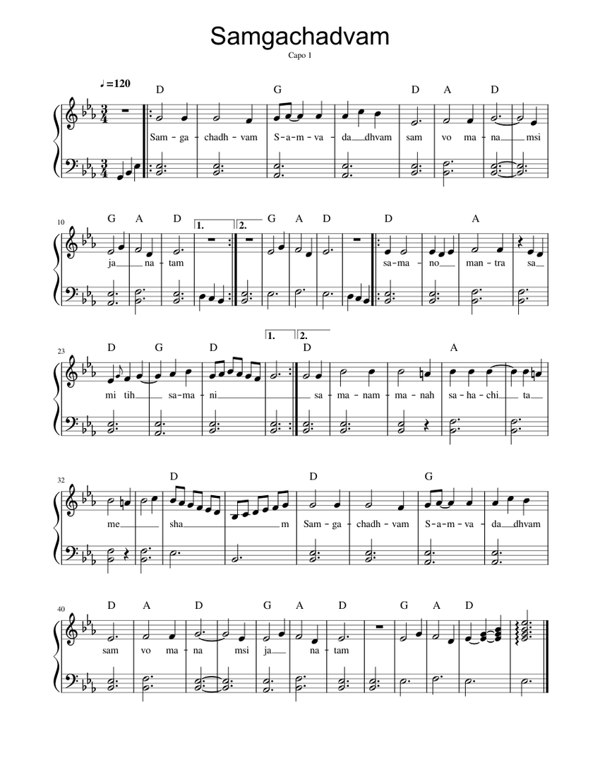 Samgachadwam Sheet music for Piano (Solo) | Musescore.com
