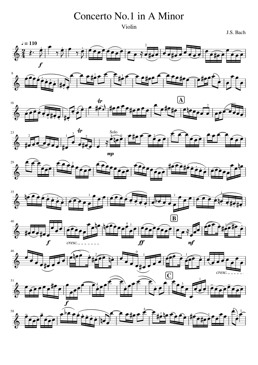 Violin Concerto in A minor BWV 1041