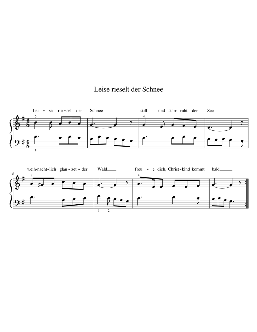 Leise rieselt der Schnee Sheet music for Piano (Solo) | Musescore.com