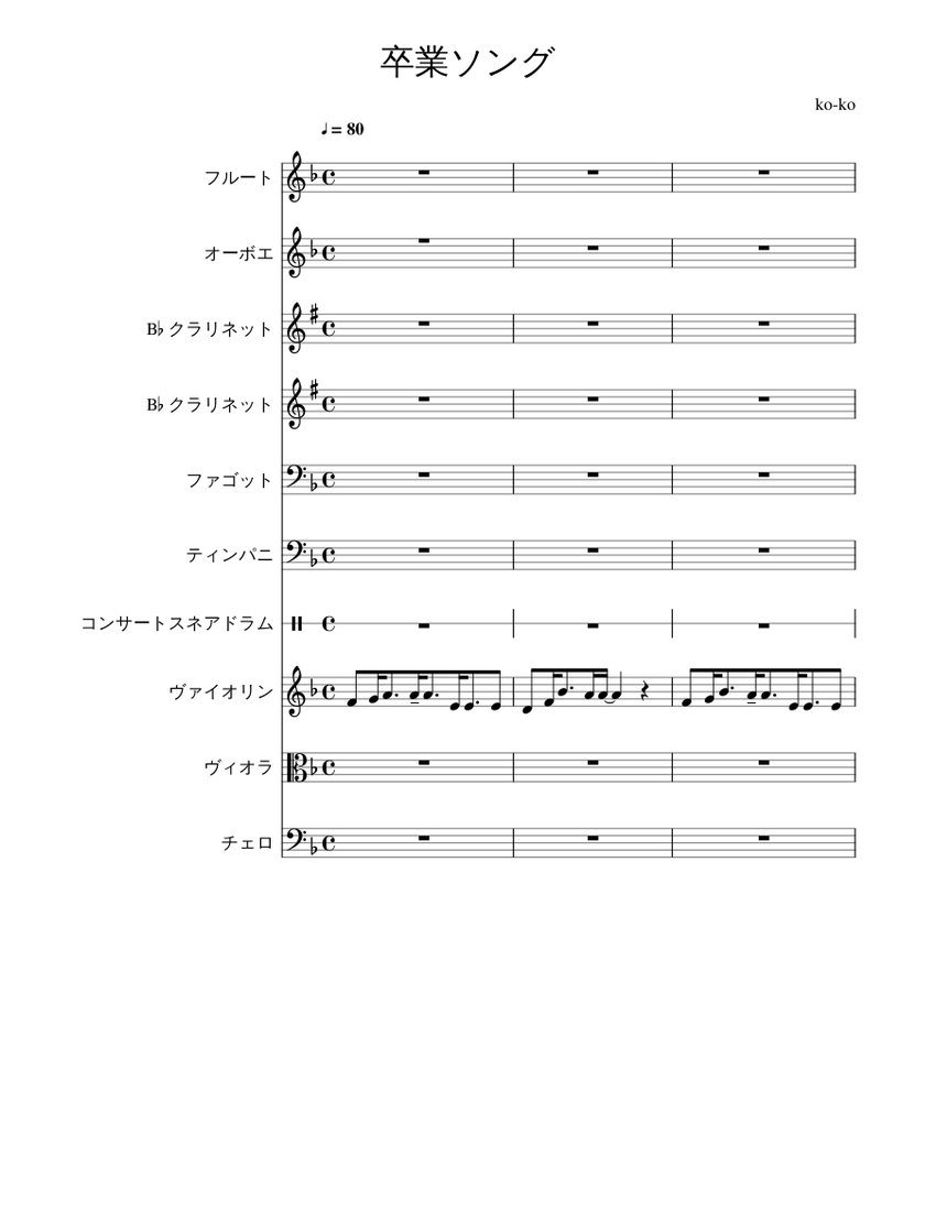 Graduation song Sheet music for Flute, Oboe, Clarinet in b-flat ...