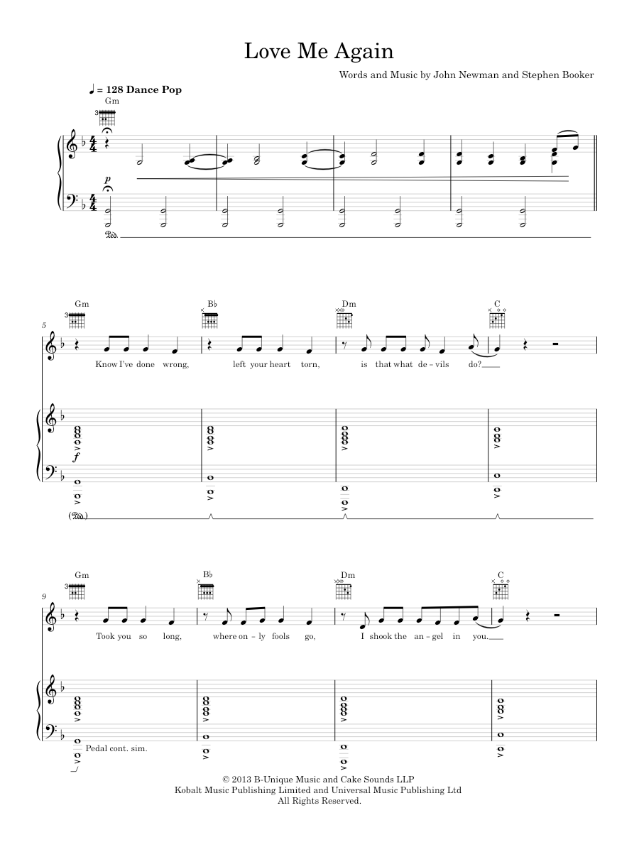 Play Official version of Love me again sheet music by