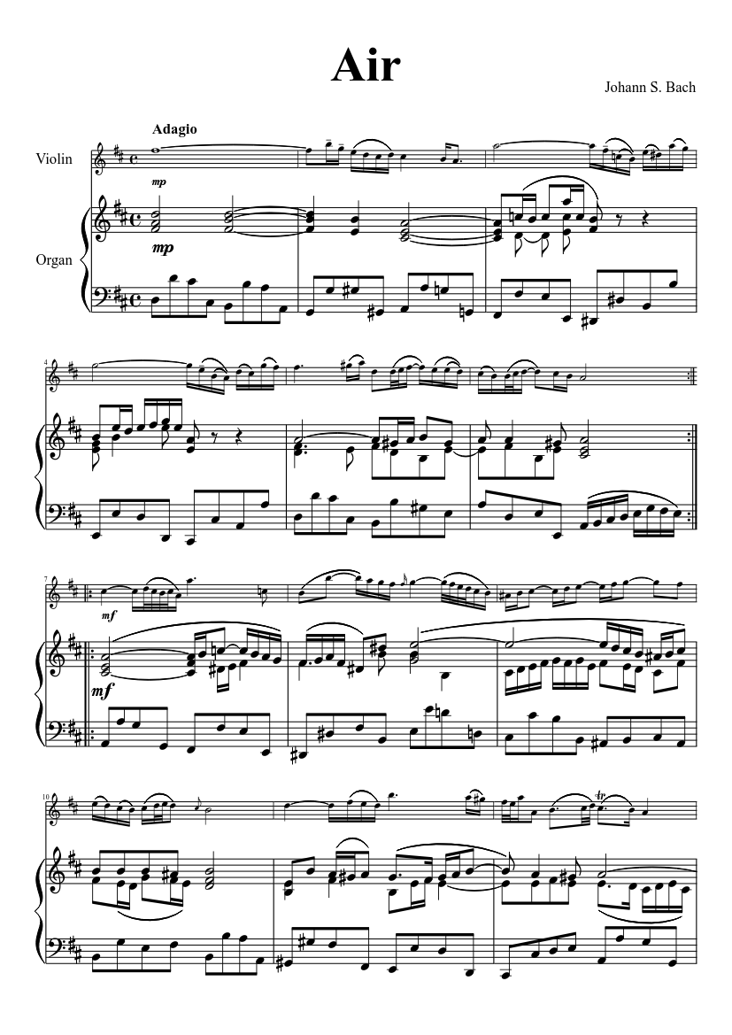 Air 'on the G string' Orchestral Suite No. 3 in D major BWV 1068