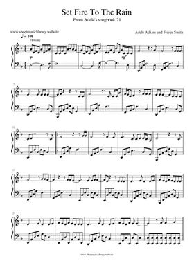 Free Set Fire To The Rain by Adele sheet music | Download PDF or print on  Musescore.com