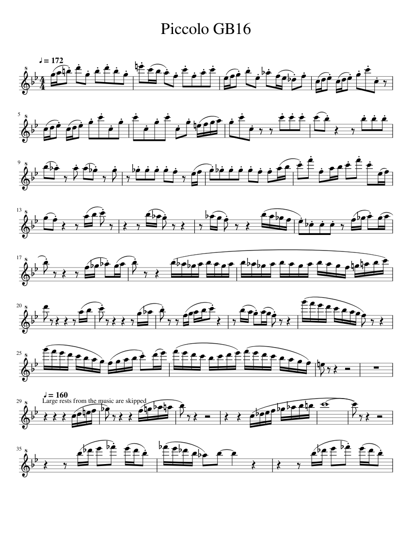 Piccolo GB16 Sheet music for Flute (Piccolo) (Solo) | Download and