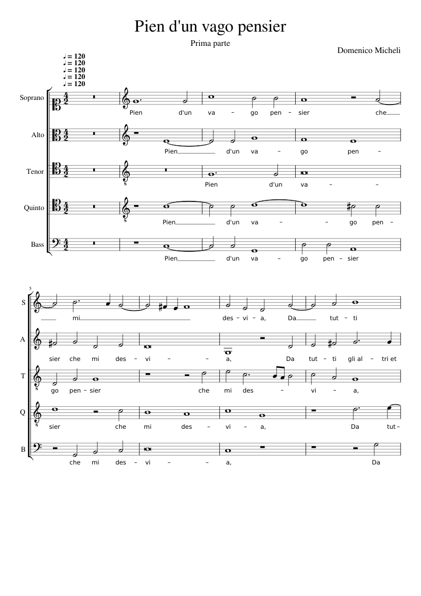 Pien d'un vago pensier