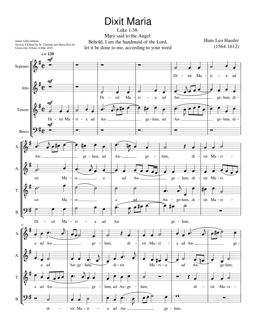 Dixit Maria ad Angelum - Hans Leo Hassler