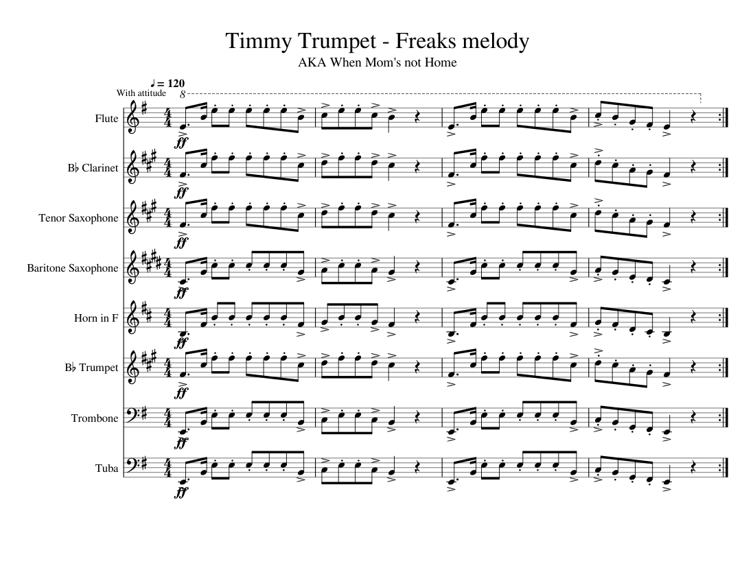 timmy trumpet mets sheet music