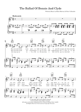 Free The Ballad Of Bonnie And Clyde by Georgie Fame And The Blue Flames sheet  music | Download PDF or print on Musescore.com